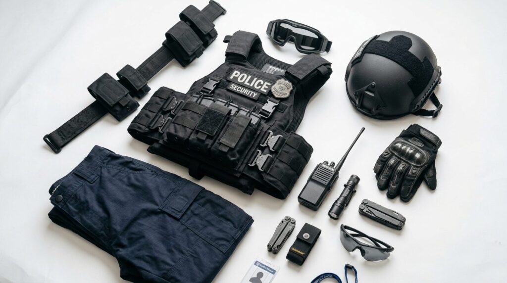 Close-up realistic image of high-quality protective security