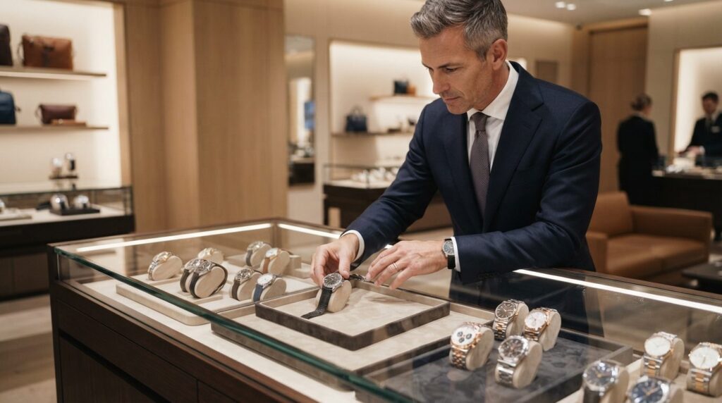 Corporate gifting concept: A professional businessman in a s